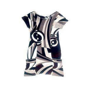 PUCCI Vintage 1990’s Velvet Mini Signature Kaleidoscope Print Dress, size 6